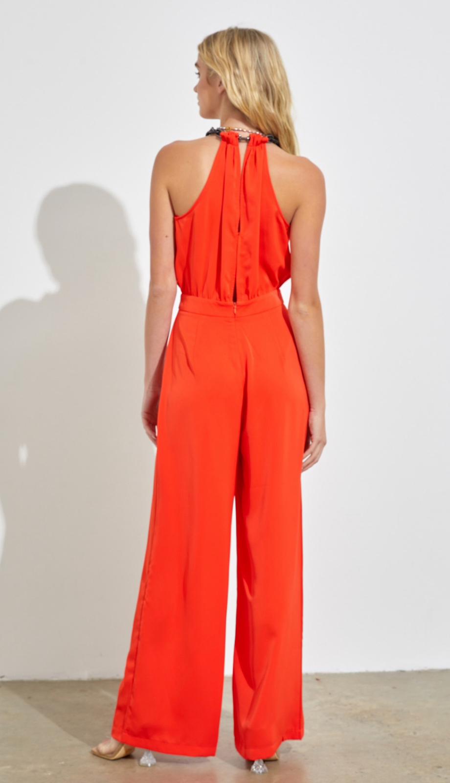 Neck Chain Details Jumpsuit