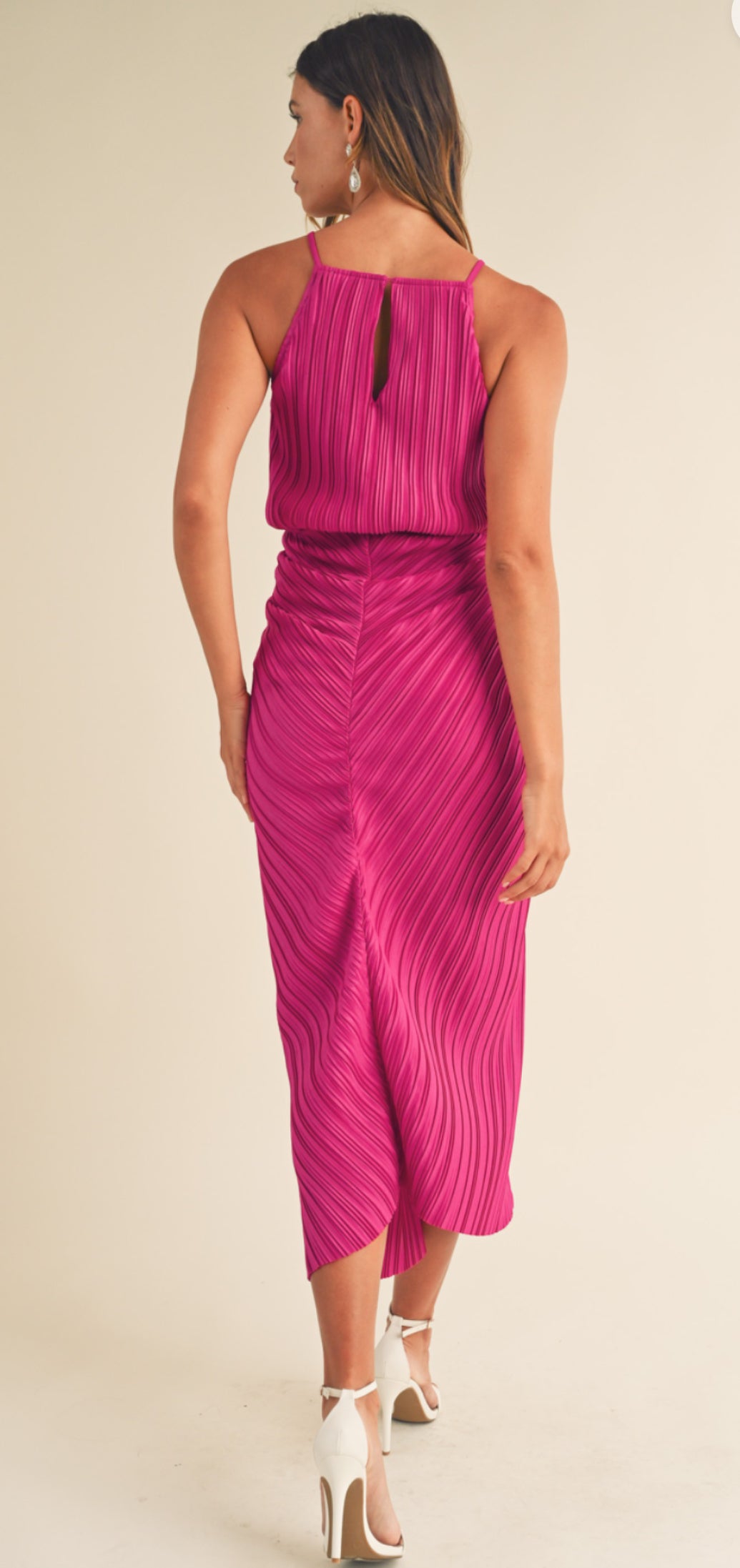 Ruched Dress Slit Detail